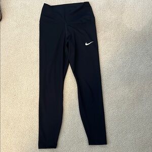Nike Black Workout Dri-fit leggings with White Swoosh